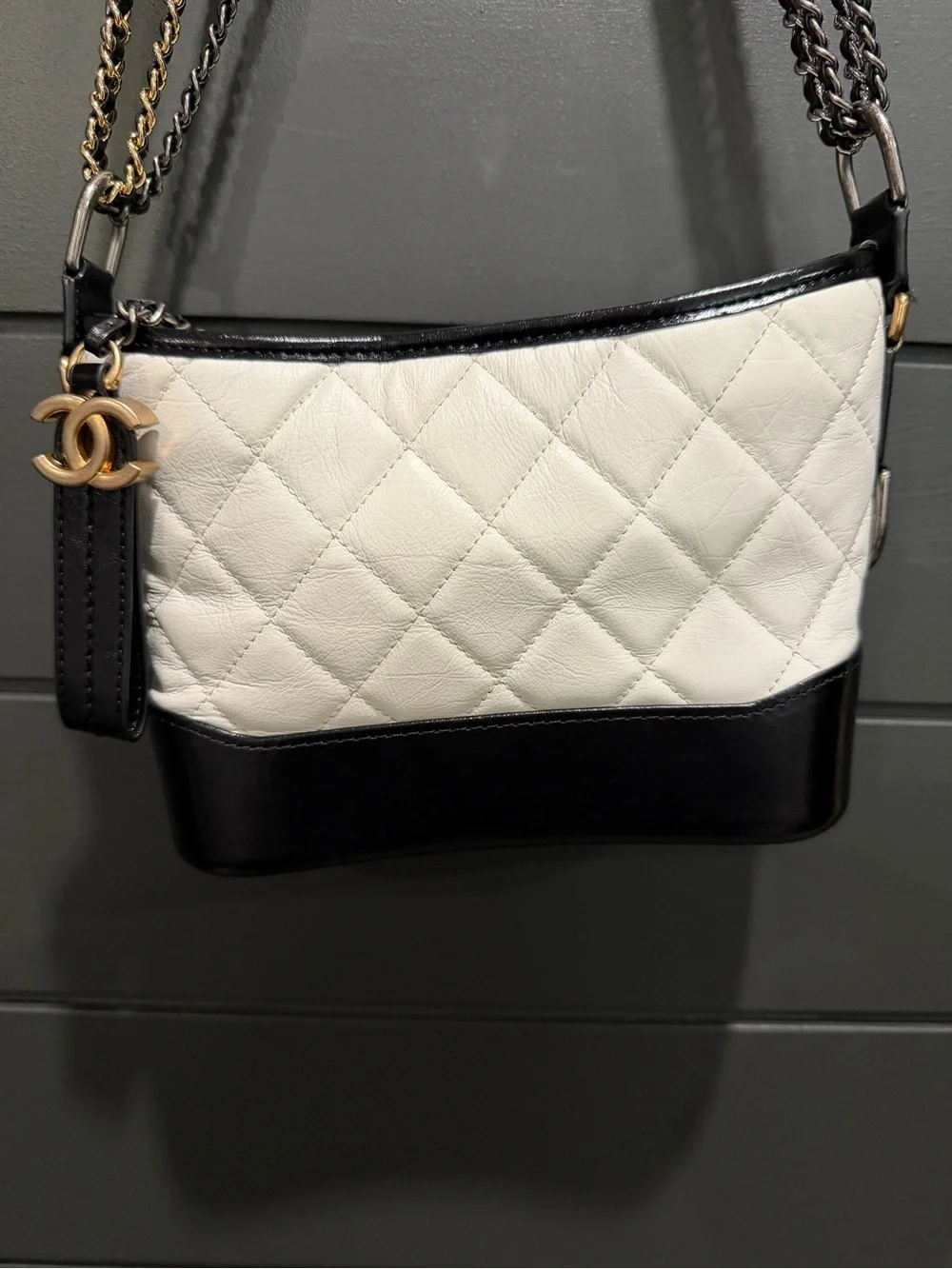 Chanel Gabrielle Crossbody/Shoulder Bag in White and Black